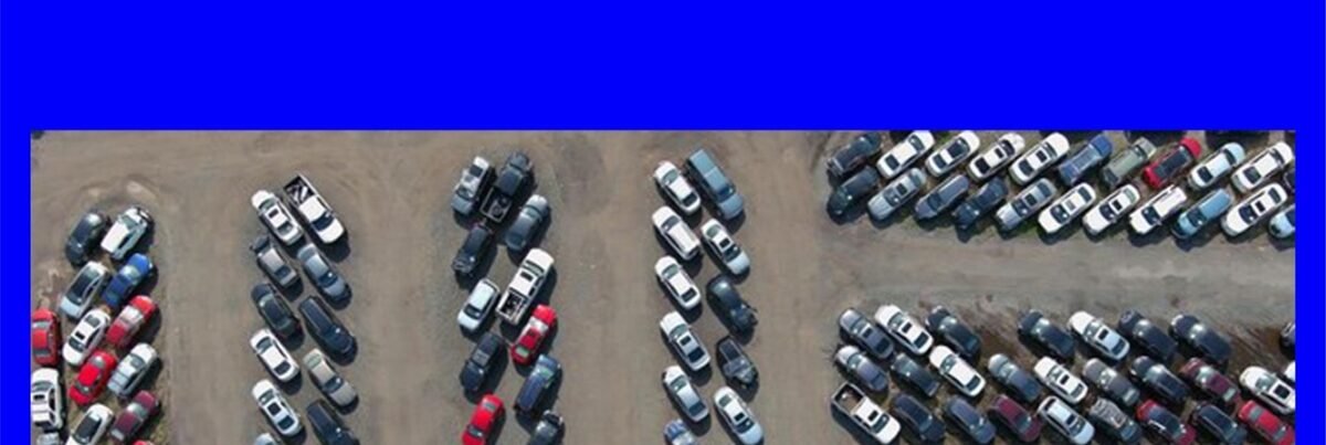 Aerial view of vehicle fulfillment yard